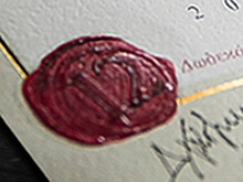 label printed with the "Spot-UV" printing close up